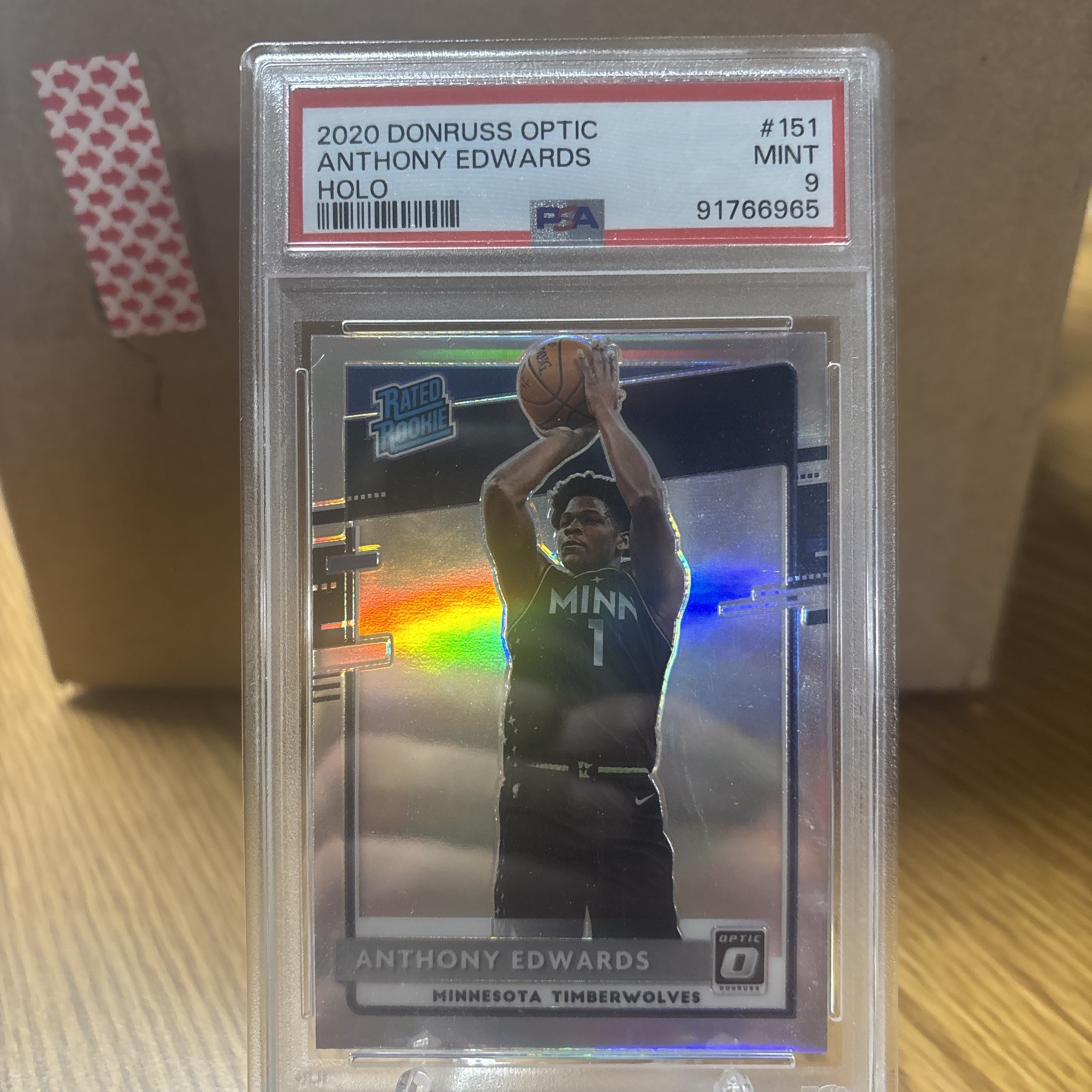 2020 Donruss Optic Anthony Edwards Holo PSA 9 Mint