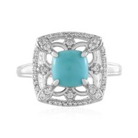 Cavill Ring Sterling Silber 925 Antik TüRkis Kissen Cabochon Damen