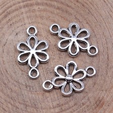 80pcs 15x9mm Alloy Charm Floral Hollow out Connector