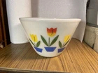 Vintage Fire King Tulips Large Mixing Bowl Anchor Hocking 8”x 5-1/4”