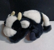 Russ Berrie Cow Luv Pets Cream Black 7" Plush Vintage Rare Calf Lying Down