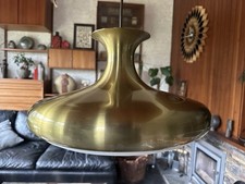 Stylish Vintage MCM 1960s Danish Ceiling Light / Pendant In Brass With Diffuser