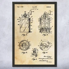 Pepper Mill Patent Wall Art: Kitchen Decor, Cooking Gift, Cafe Art, Chef Gift
