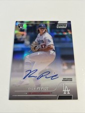 2022 Topps Stadium Club Chrome Ryan Pepiot On Card Auto Rookie RC Dodgers. rookie card picture