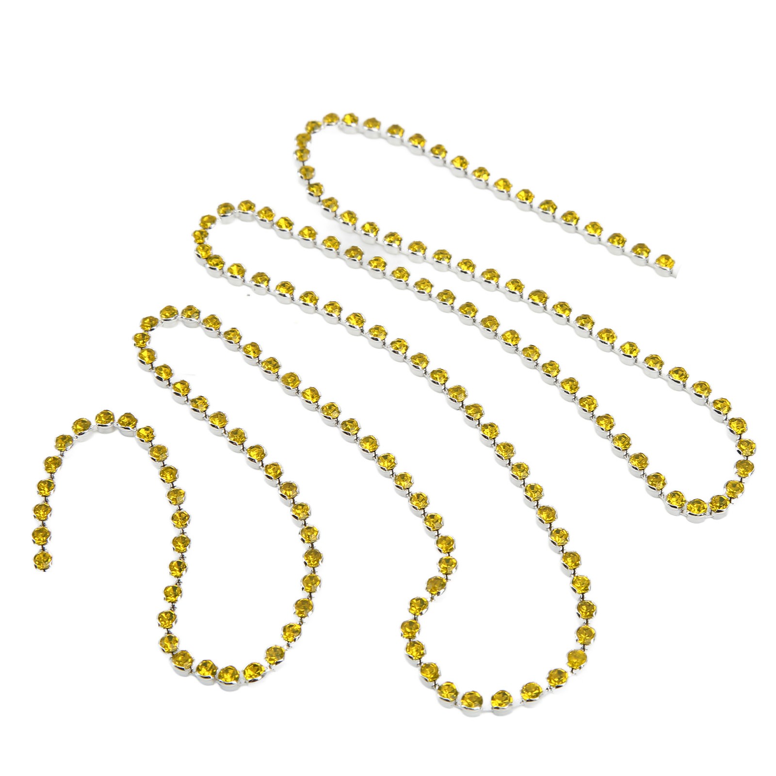 5 Yards Rhinestone Chain Strong Practicability Shiny Colorful Round Rhinestone C