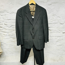 Chaps Ralph Lauren 38S Glen Plaid Wool 2 Piece Suit 29x27 Pleated Cuffed Pants