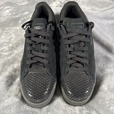 Zapatillas deportivas de skate Puma negras de gamuza con clavos con cordones para mujer talla 10