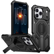For iPhone 17 Pro Max 17e 16 15 14 Heavy Duty Vertical Stand Case Rugged Cover