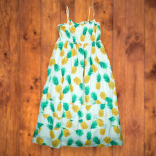 J. Crew Women’s Pineapple Tiered Ruffle Midi Cotton Dress Size 4 ~ Beach