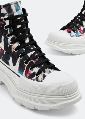 Alexander McQueen Tread Slick Quilted Boots - Multicolor Watercolour