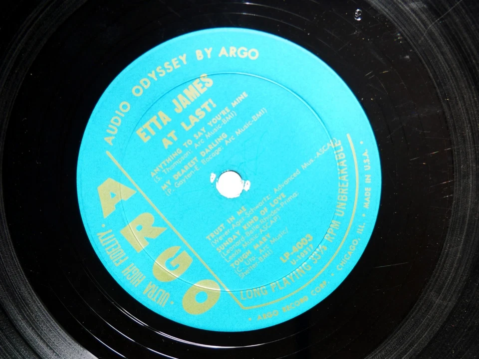 ETTA JAMES At Last! LP ARGO LP 4003 US 1960 MONO Funk Soul Blues - Image 3 of 4