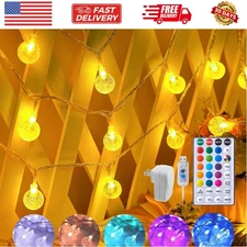 - 33 ft 100 LED USB Color Changing Globe Ball Fairy Lights with Remote and Ti...