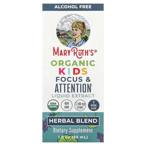 Organic Kids Focus & Attention Liquid Extract, Alcohol Free, 1 fl oz 30 ml