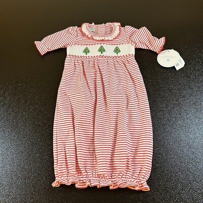 Edgehill Collection Christmas Tree Smocked Gown Holiday Outfit Baby 0-3M  NWT | eBay