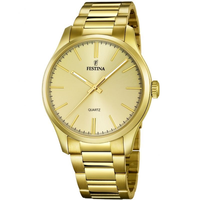 Festina Gold Stainless Steel Men's F16808/1 Analog Bracelet Wrist Festina Gold Stainless Steel Men's F16808/1 Analog Bracelet Wrist