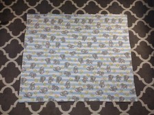 Handmade Flannel Baby Elephant Receiving Blanket, 41x35 In, Soft Warm