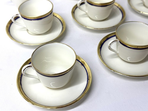 Servizio teiera caffè vintage Richard Ginori bordo blu italiano - Foto 3 di 14