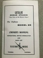 Leslie Service Information Model 25, 31H, 100GK, 101, 110  112, 120, HL822