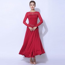 Latin Ballroom Dance Dress Modern Salsa Waltz Standard Long Dress G444 2 Colors