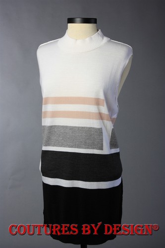 St John Knit Mock Turtleneck Tank,Top, Shell Granite Multi Sz X-Lg NWT$295