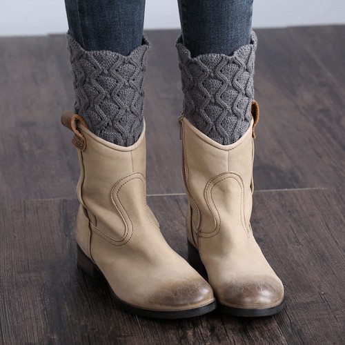 2 Pairs Winter Warm Boot Cuffs for Women Crochet Knitted Boot Socks for Gilrs... - Picture 5 of 7