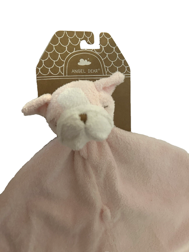 Angel Dear Pink Lovey Puppy Dog Bulldog Baby Security Blanket New