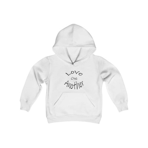 Youth Heavy Blend Hooded Sweatshirt "Love One Another" - Picture 3 of 22