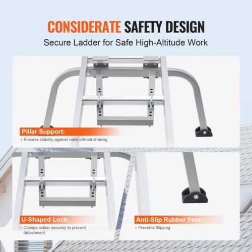 Vevor 1.33 ft Step Stool Ladder Stabilizer Heavy Duty Carbon Steel Standoff Arms - Picture 3 of 8