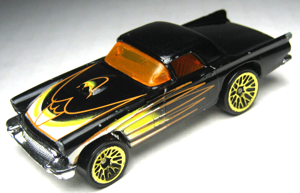 1977 HOT WHEELS BLACK '57 FORD THUNDERBIRD 1:64 DIECAST 2 3/4