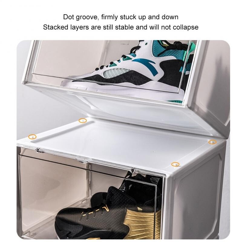 Shoe Storage Box Drop Side Dust Proof Drawer Organizer eBay