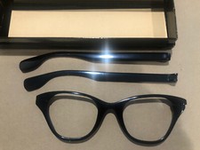 Vintage Tura Unused Cats Eye Blue Aluminim Glasses Small With Original Box