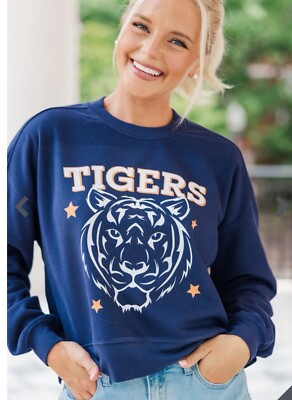 Go Tigers Navy Graphic Sweatshirt extra Large Women s Shop The Mint XL