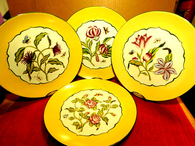 Andrea Sadek~Jay Willfred Summer Flowers On A Yellow Plate Set of