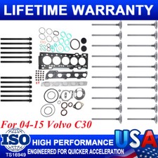 Kit de sellado de junta de cabeza MLS y pernos y válvulas para 04-15 Volvo C30 C70 S40 S60 V50 V60