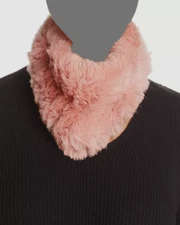 $98 Surell Women's Pink Convertible Rex Rabbit Fur Headband Scarf One Size