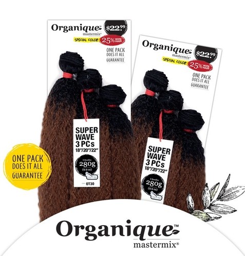 3-Piece Body Wave Synthetic Hair Weave - Organique Mastermix, Shake-N-Go Style