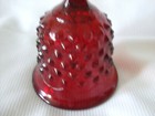 Vintage Fenton deep red hobnail bell, paper clip clapper — photo 4