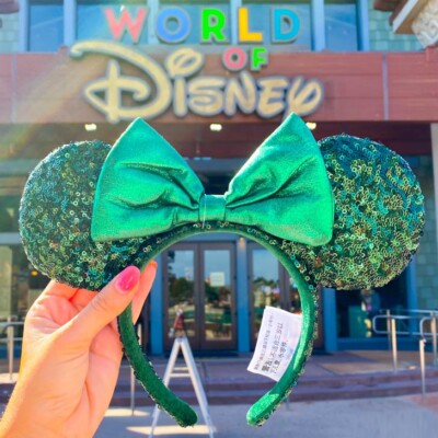 Disney Parks Emerald Green Sequin Minnie Mouse Ears Headband - NWT Collection Minnie Mouse 2022 Ears Emerald Green Sequin  main image 4