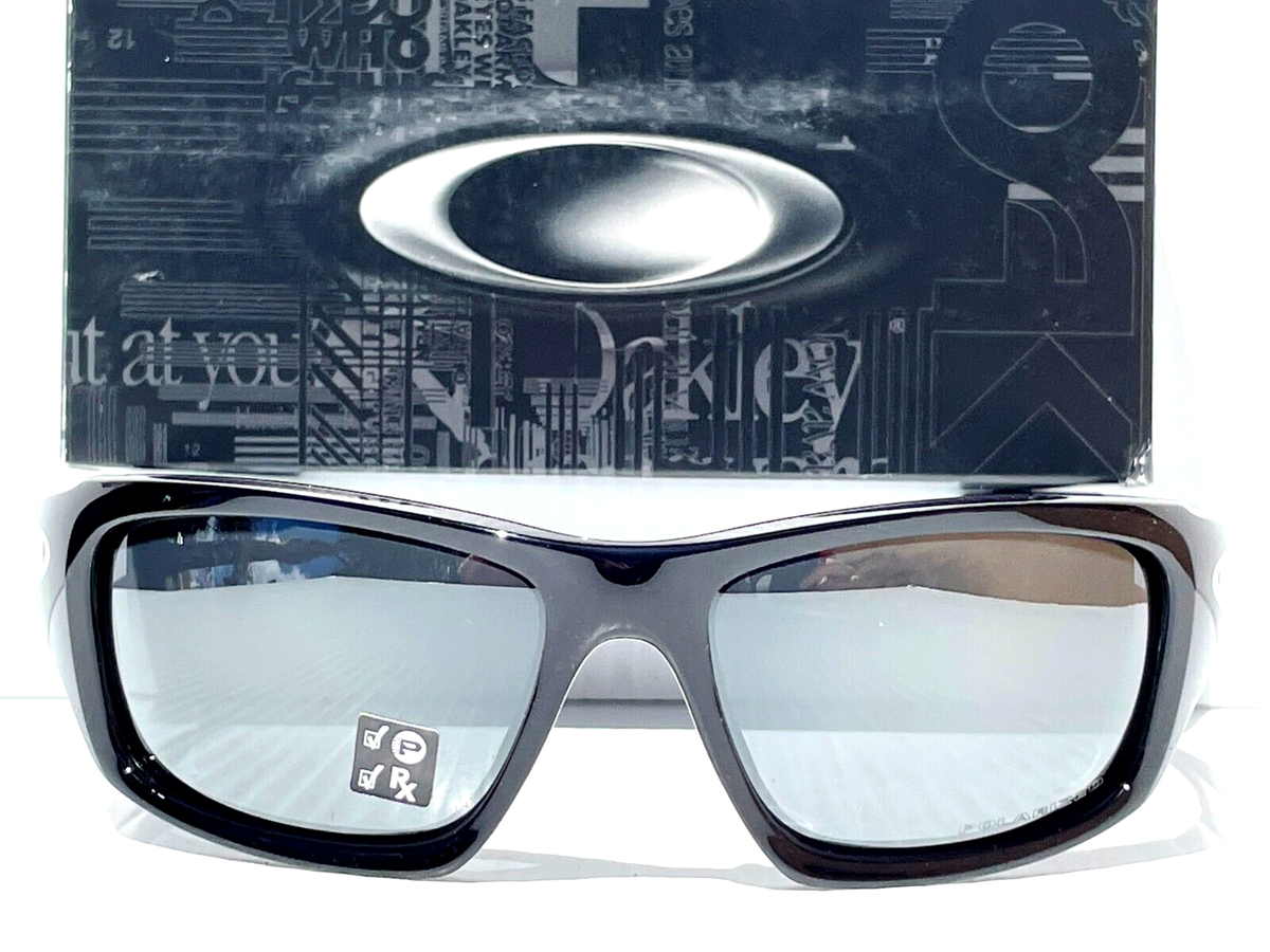 Oakley VALVE Shiny Black POLARIZED Black Iridium Lens Sunglass