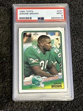 PSA 9 MINT FOOTBALL CARD 1988 TOPPS JEROME BROWN ROOKIE PHILADELPHIA EAGLES