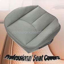 Driver Bottom Seat Leather Cover Gray W/ Cut Outs For 03-06 Chevy Suburban Tahoe