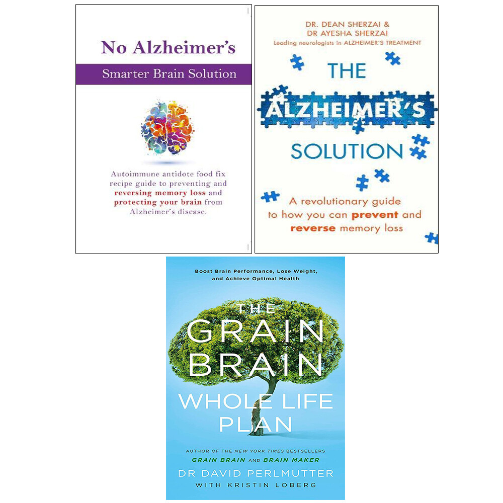 Grain Brain Whole Life Plan,No Alzheimer Smarter Solution 3 Books Collection Set