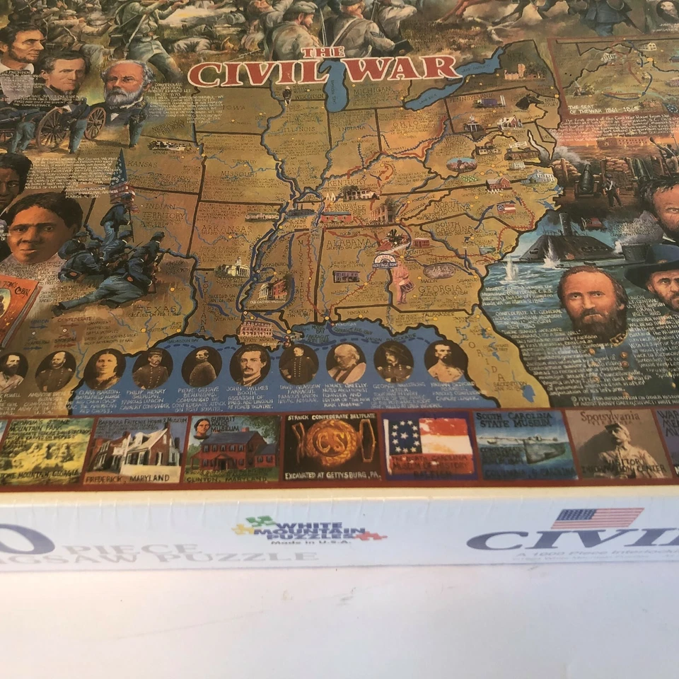 Vintage Civil War 1000 piece Jigsaw puzzle White Mountain Shrinkwrapped HPZ-CVL - Image 2 of 4