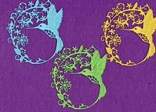 HUMMING BIRD  4 die cuts scrapbook cards