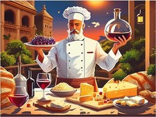 Tile Mural Buon Appetito Cafe Chef Cooking Kitchen Backsplash Marble Ceramic