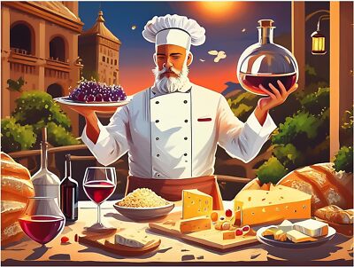 Tile Mural Buon Appetito Cafe Chef Cooking Kitchen Backsplash Marble Ceramic