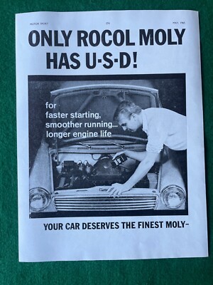 ROCOL MOLY USD LÄNGERE MOTORLEBENSDAUER 1965 POSTER WERBUNG A4 V