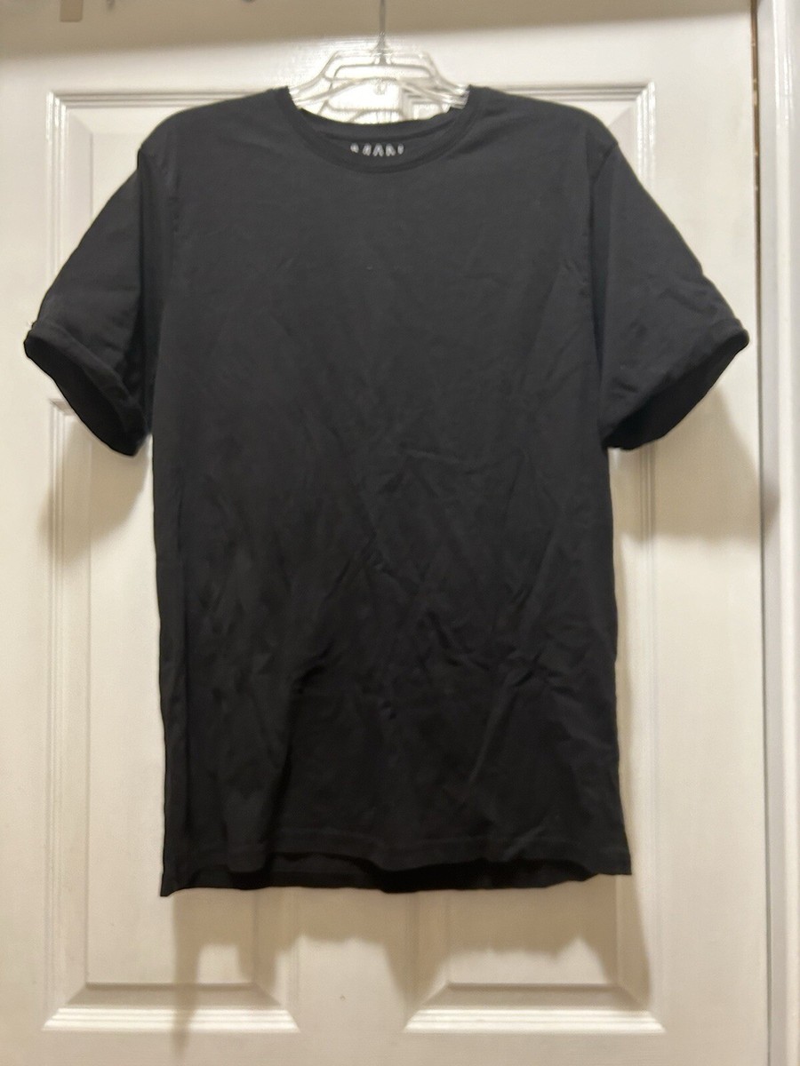 boohoo MAN オーバーサイズ 半袖 クルーネック ランボー Tシャツ Boohoo Man Basic T-Shirt Black Solid Oversized cuffed Short