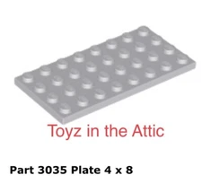 Lego 1x 3035 Light Bluish Gray Plate 4 x 8 10497