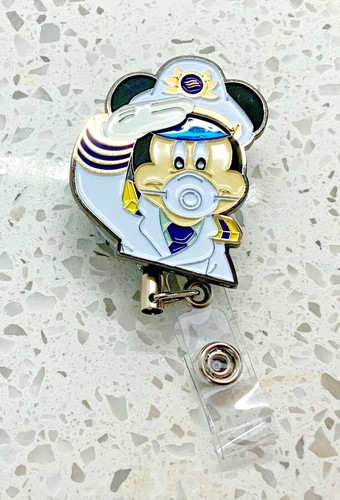 Captain Mickey maskierter Ausweishalter einziehbar Ganzmetall Disney inspiriert RN LPN MD - Bild 3 von 3